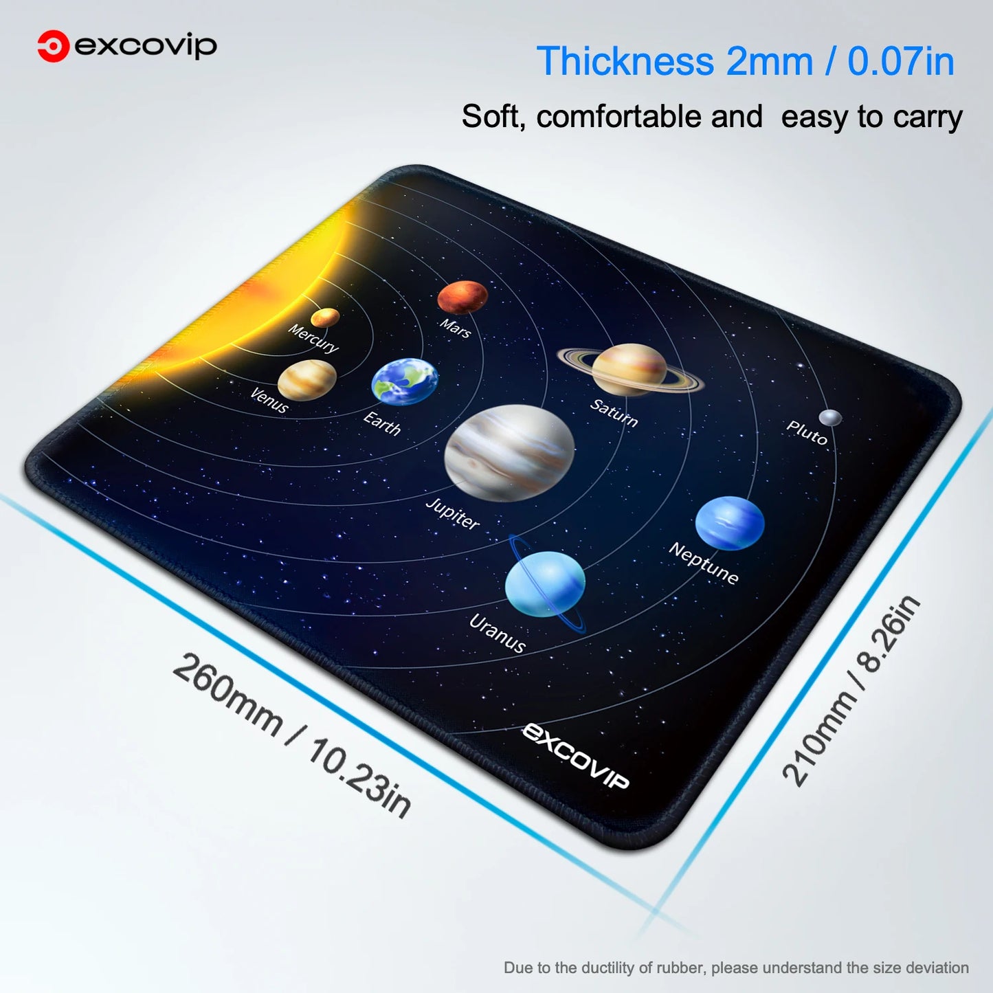 EXCO Gaming Mouse Pad Small with Stitched Edge Smooth Cloth Office Cute Mousepad Non-Slip Rubber Base for Computer Laptop