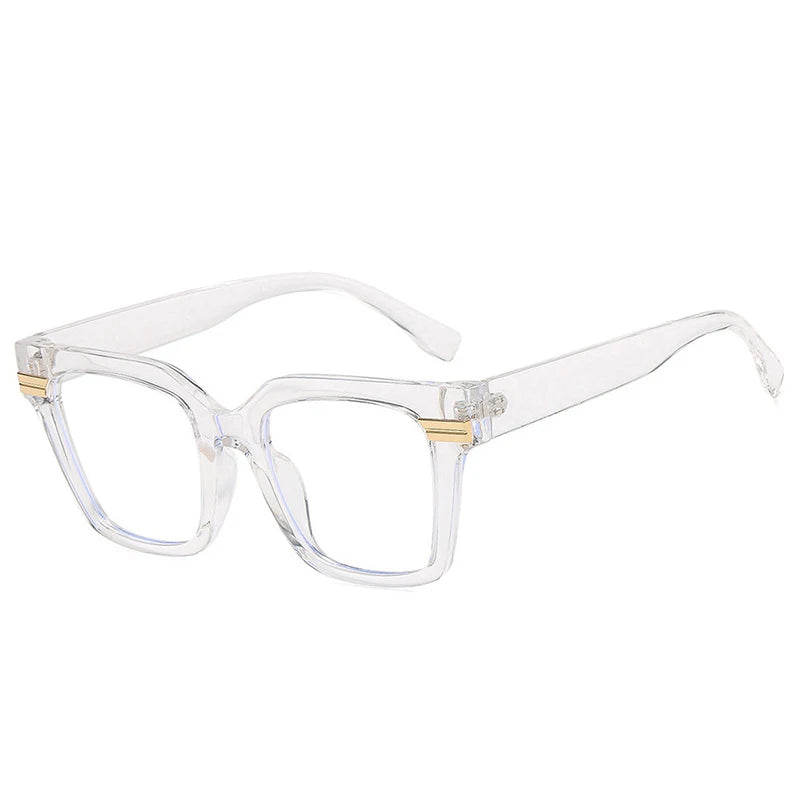 JNPCXI New Fashion Square Glasses Frame Women Clear Anti Blue Light Eyewear Vintage Men Optical Blue Green Frame