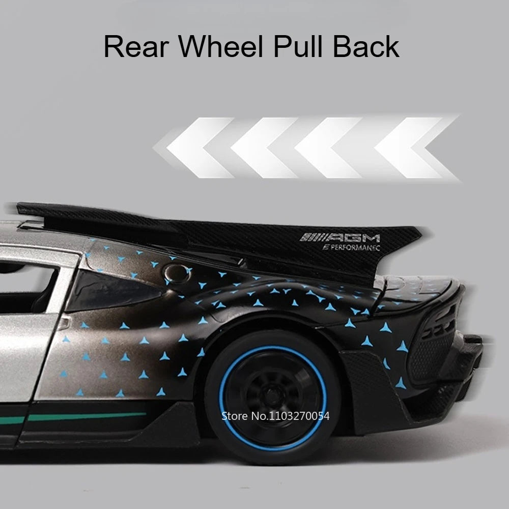1:32 ONE Pagani Zonda HP Diecast Alloy Models Toys Car Doors Opened Sound Light Pull Back Miniature Vehices Home Decor Ornaments