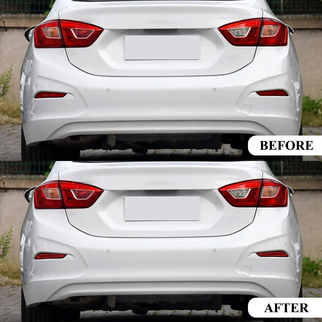 For Chevrolet Cruze 2017 2018 Car LED Rear Bumper Reflector Lights Dynamic Turn Signal Running Brake Warning Driving Lamp 12V