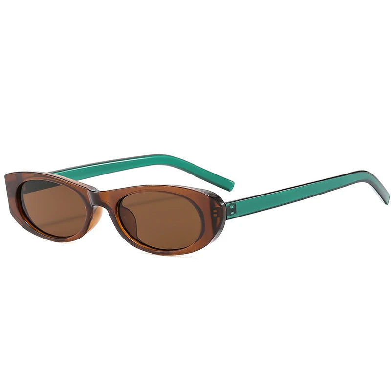 JNPCXI Trendy Cat Eye Black Sunglasses Women Brand Narrow Frame Rectangle Shades Small Eyewear Men Sun Glasses Female Male UV400