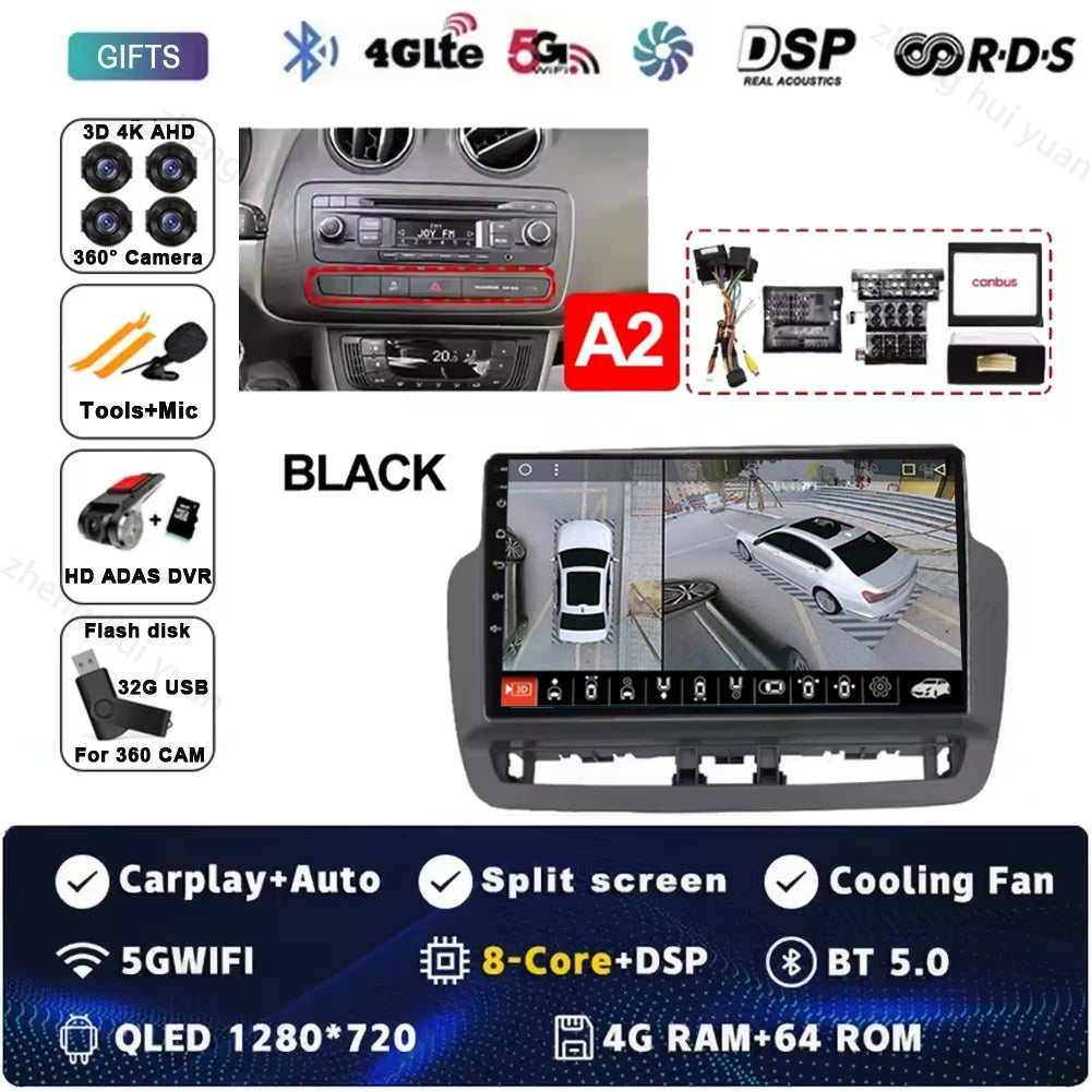 Android 15 For SEAT LBIZA 2012 2013 2014 2015 Auto Radio Car Multimedia Video Player GPS Navigation QLED Touch Screen 5G WIF