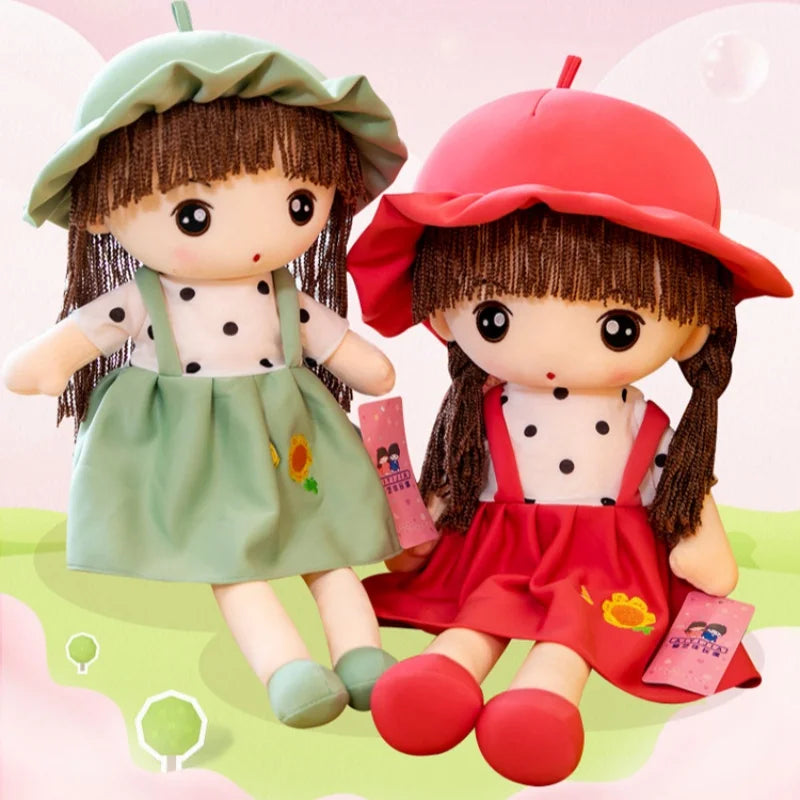 Cute Plush Girls Doll with Clothes Kid Girls Toys Stuffed Soft Cartoon Plush Toys Gift for Children Birthday Christmas present