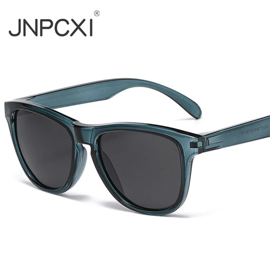 JNPCXI New Retro Polarized Men Square Sunglasses Shades Fashion Trending Gradient Blue Black Mirror Women Travel Sun Glasses