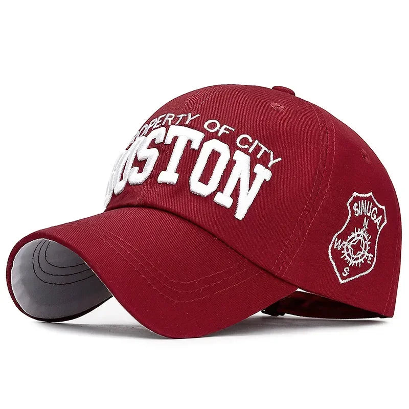 BOSTON Embroidered Baseball Caps, Snapback Designer Men Golf Trucker Hats