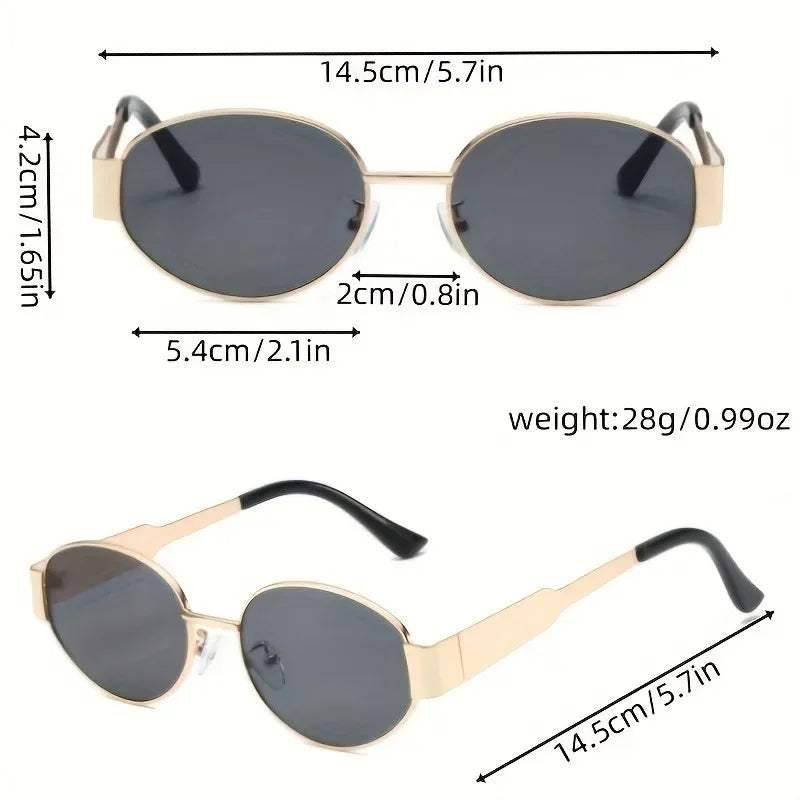 1 Pair of Fashion Glasses for Men and Women, Oval Classic Frame, Suitable for Street Snap, Party