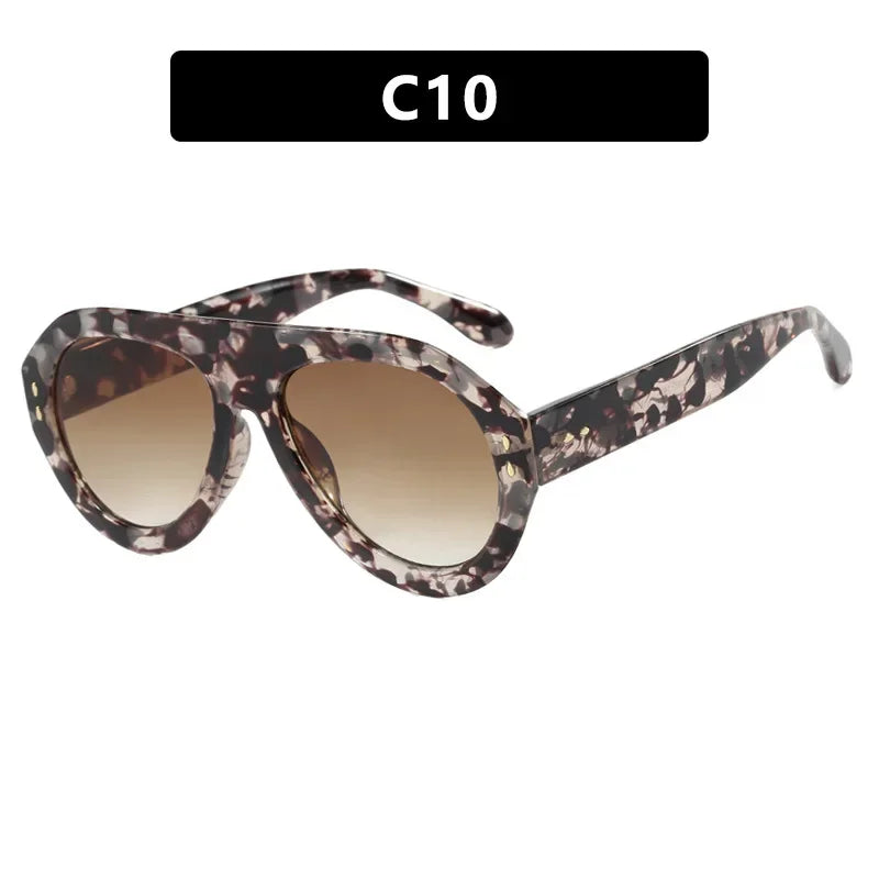 JNPCXI Oversized Ins Popular Fashion Pilot Women Sunglasses Retro Red Shades UV400 Men Trending Wide Legs Sun Glasses