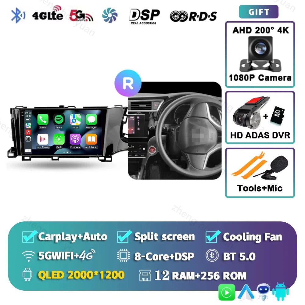 For Honda Shuttle 2 2015 - 2020 Android 15 12+256GB CarPlay Auto Car Radio Multimedia Video Player GPS stereo Head Unit 4G WIFI