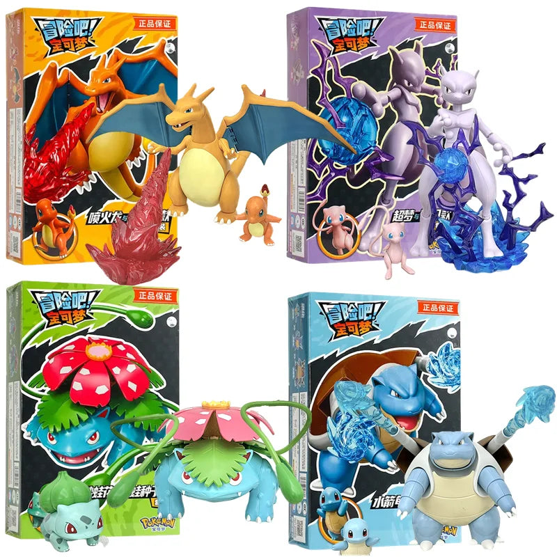 Let's Go! Pokemon Toys Pikachu Charmander Bulbasaur Squirtle Mew Building Blocks