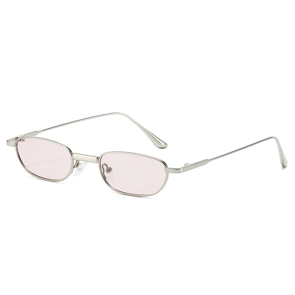 JNPCXI New Small Rectangle Women Polarized Sunglasses Fashion Clear Ocean Lens Shades UV400 Men Trending Metal Sun Glasses