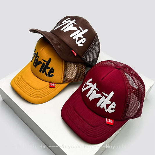 New Unisex Korean Personal Printed Letters Baseball Hats Breathable Simple Sunshade Hip Hop Trucker Caps Versatile Fashion ins