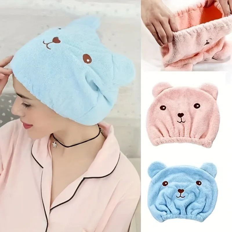 1pc Cartoon Quick Drying Hair Towel Wrap, Hair Drying Towel Wrap for Curly Long Thick Hair