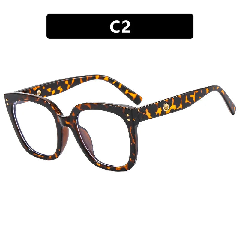 JNPCXI New Square Glasses Frame for Women Anti-Blue Ray Fashion Lady's Myopia Glasses Prescription Computer Glasses