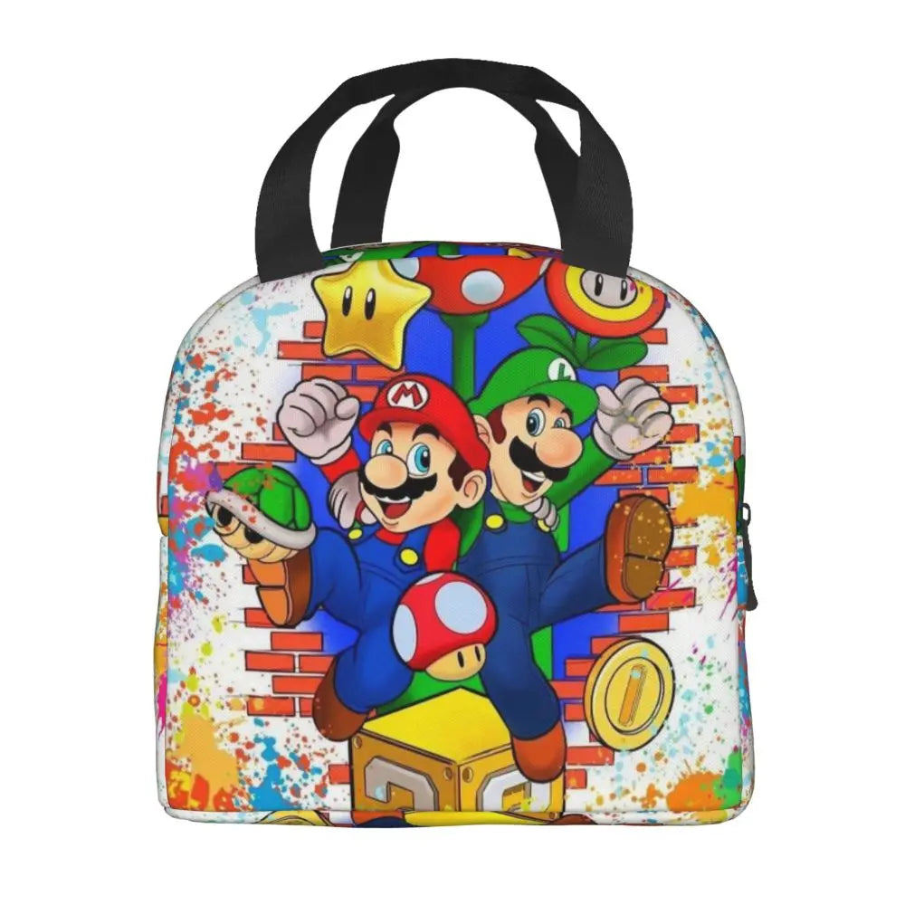 Custom Mario SuperBros Insulated Lunch Bag Reusable Thermal Cooler Lunch Box M21