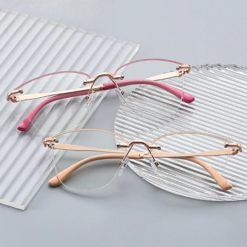 Anti-Blue Light Large Frame Fashionable Reading Glasses for Women High Definition Stylish Myopia Glasses for-Aged And Elderly