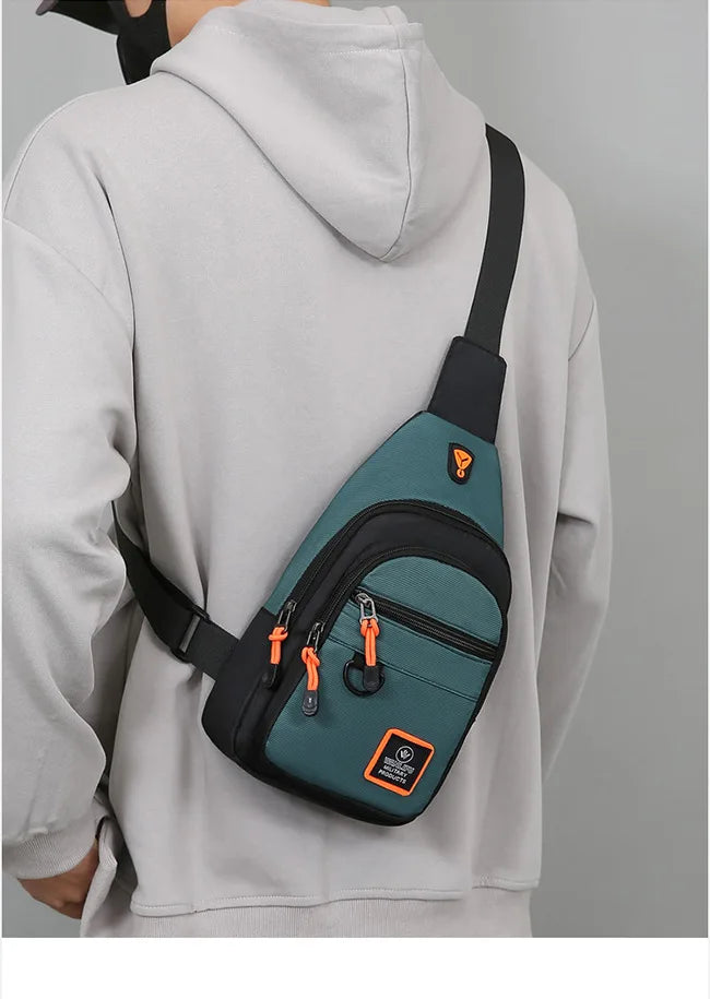 Men's Chest Casual Messenger Bag, Multifunctional Crossbody Shoulder Sling Bag