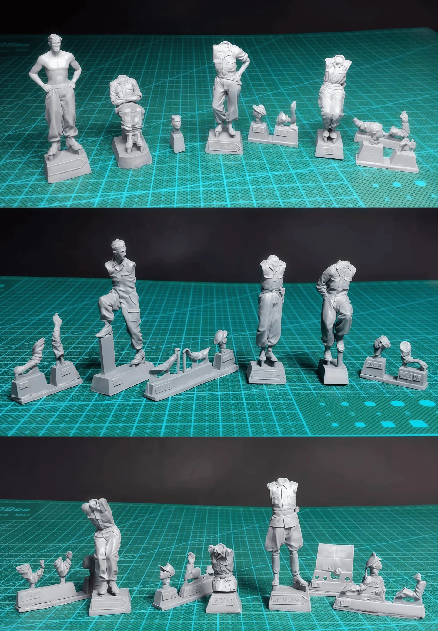 1: 35 Casting Resin Model Kit, Gk, 10 Members of Tiger Tank Resin Grey Assembled Model, Unpainted