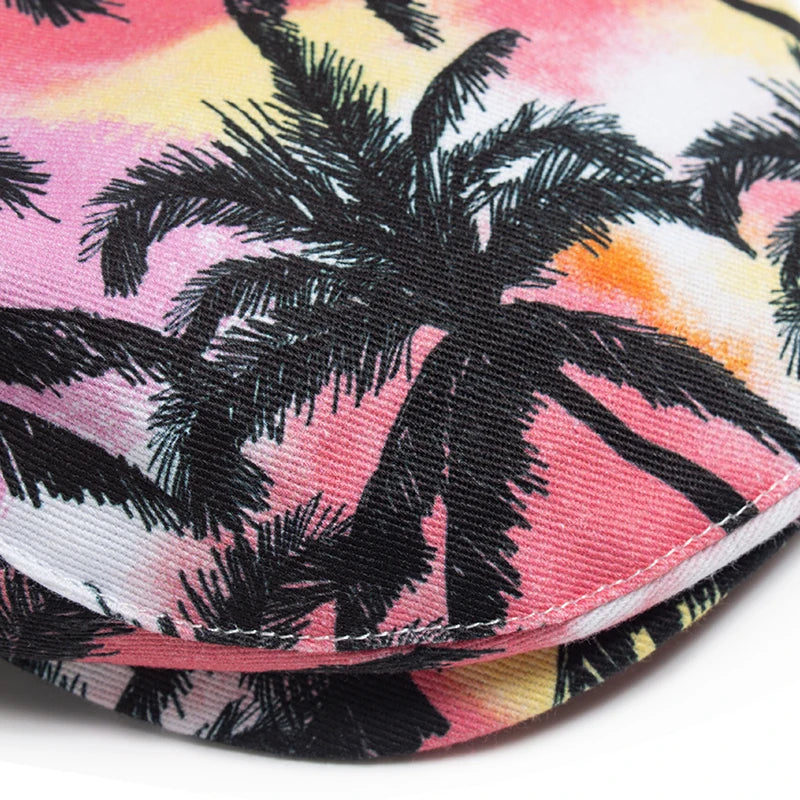 Vacation Style Men Women Beret Summer Fashion Print Cotton Soft Top Beach Visor Hat Casual Painter Berets Unisex Adjustable