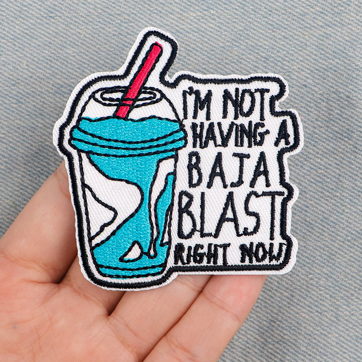 Funny Drink Embroidery Patch Quotes Iron On Patches For Clothing Thermoadhesive Patches On Clothes DIY Sew Badges