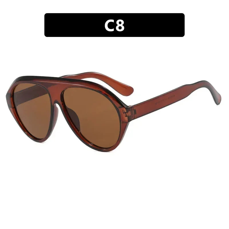 JNPCXI Retro Oversized Sunglasses Women Fashion Brand Designer Round Orange Shades UV400 Men Trending Sun Glasses