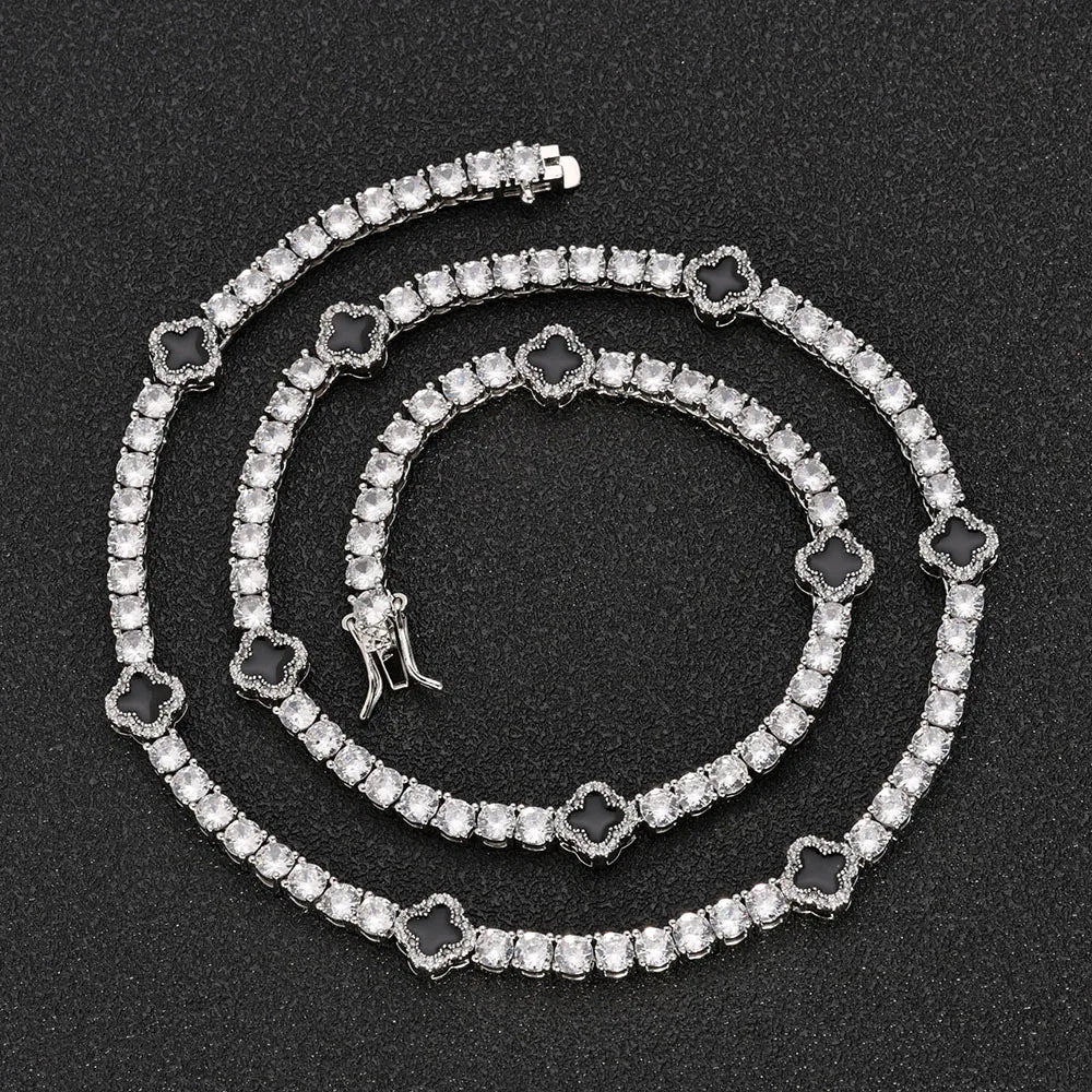 Unisex NY Fashion Design Dainty Tennis Chain Gold/Silver Plated Zircon Necklace