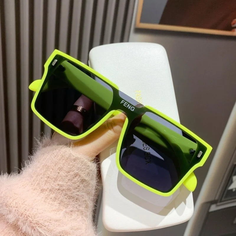 Retro Square Women's Sunglasses, Fashionable and Popular Men's Large Frame Glasses, Outdoor Sunglasses