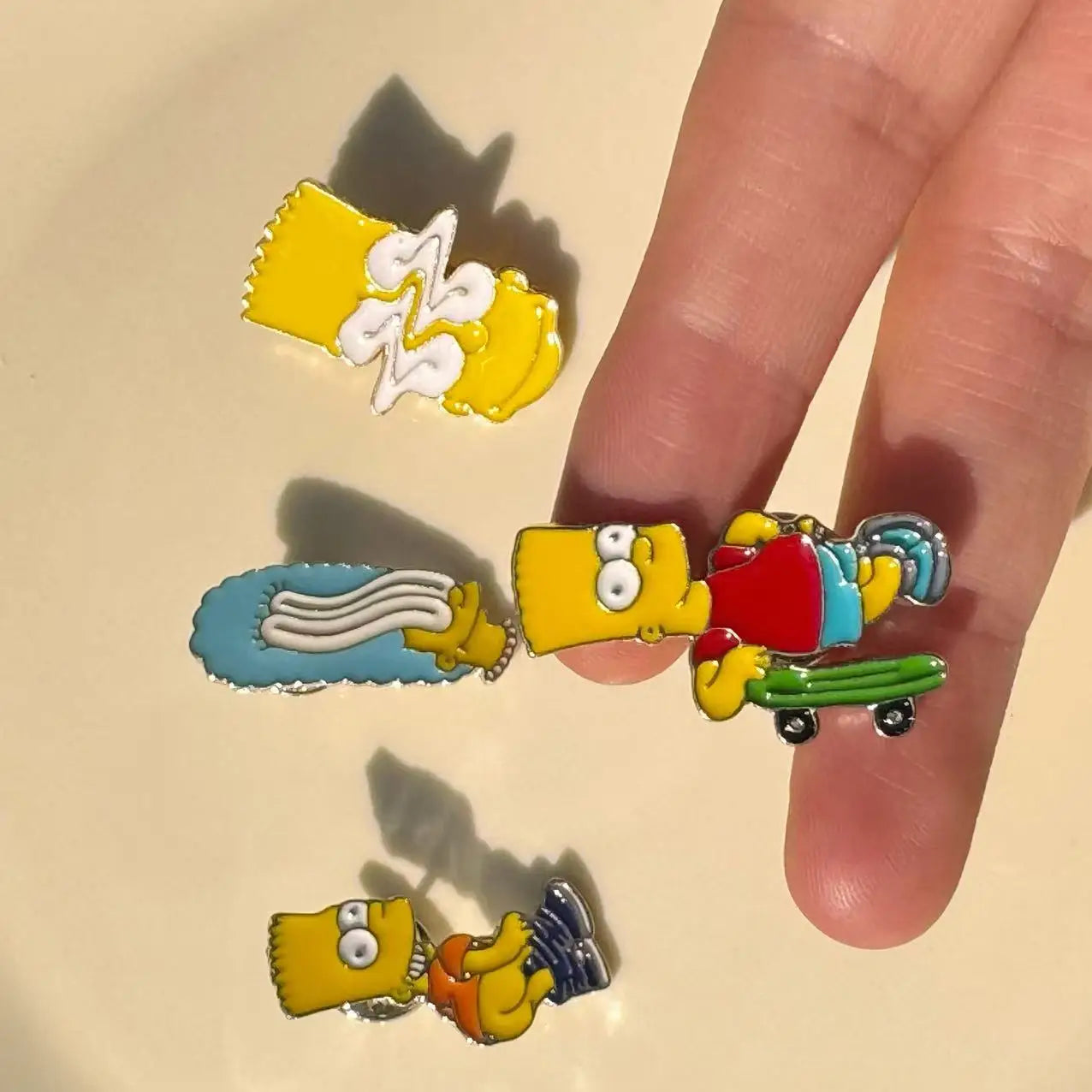 4pcs the Simpsons Comedy Anime TV Series Enamel Pins Set Cartoon Lapel Brooch Badges Funny Jewelry Gift for Kids And Friends