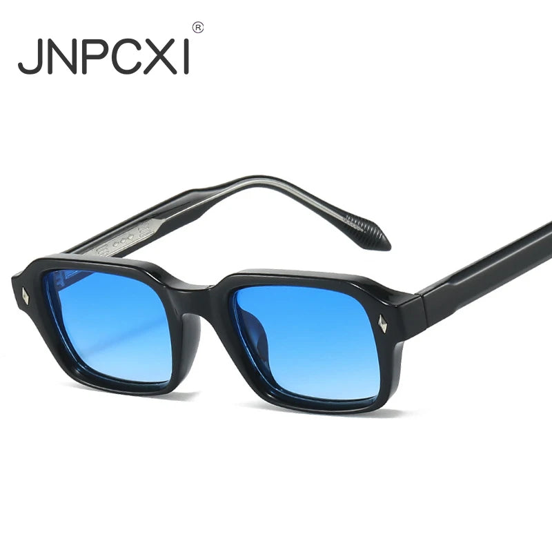 JNPCXI Quality Square Sun Glasses for Women Men Stainless Steel Metal Core CP Frames UV400 Sunglasses Travel Holiday Shades