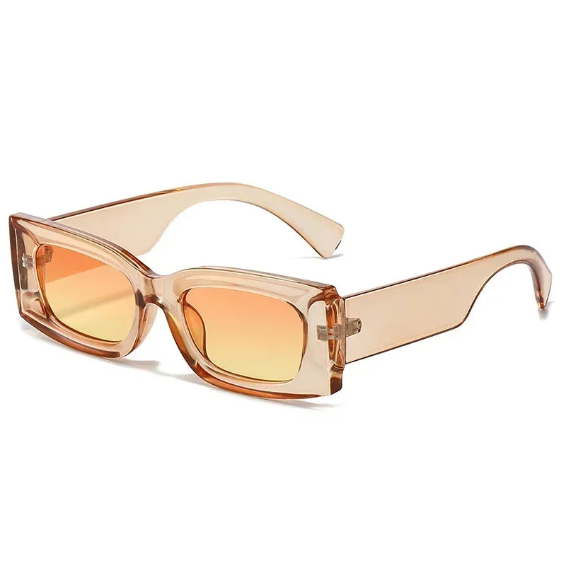 JNPCXI Ins Popular Fashion Square Candy Color Women Sunglasses Retro Gradient Yellow Men Shades UV400 Sun Glasses