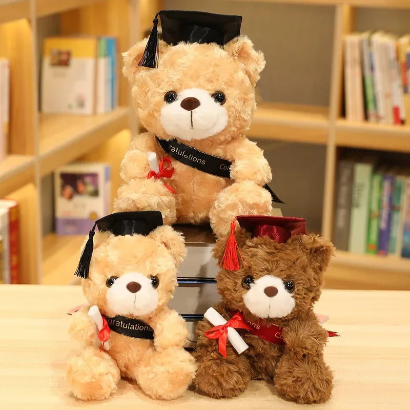23cm Cute Doctor Cap Bear Graduation Bear Plush Doll Soft Bachelor Bear Plush Toy Birthday Graduate Gifts for Student Kids