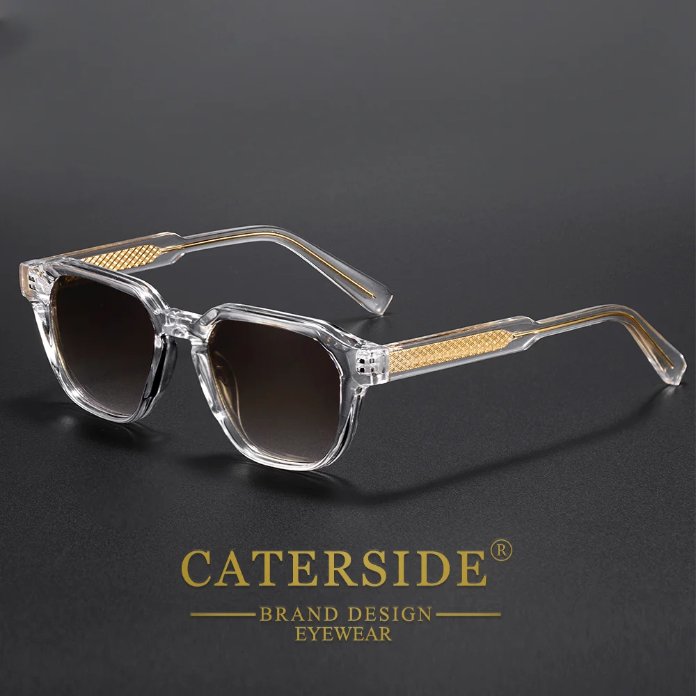 CATERSIDE Fashion Men's Sunglasses Square Frame Luxury Brand Design Sun Glaasses Women's Outdoor Travel Beach Glasses Uv400