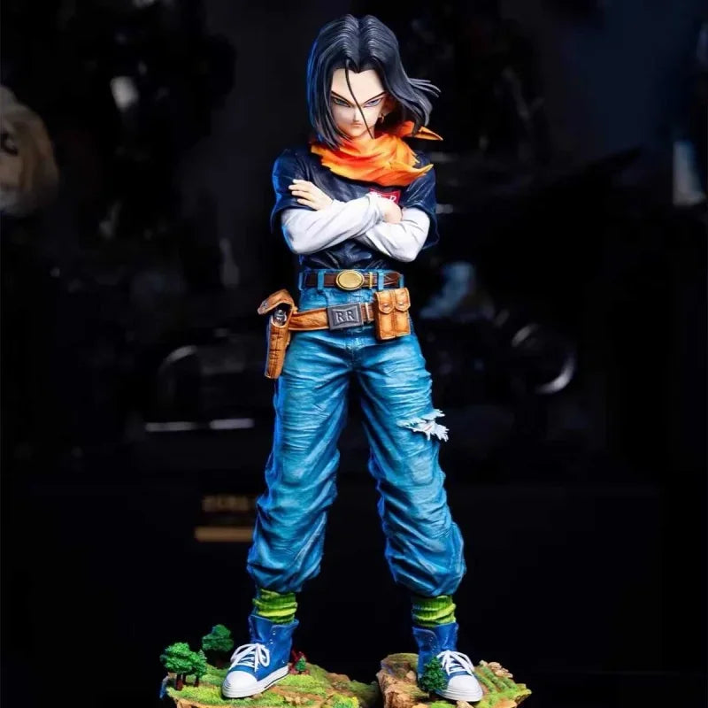 11.4" Dragon Ball Z Anime Black Pearl Android 17 PVC Model Statue Collection