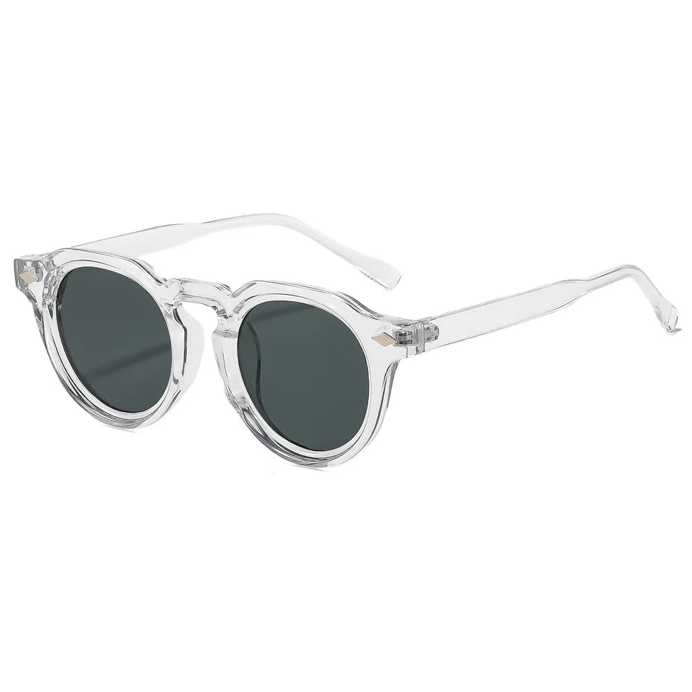 JNPCXI New Fashion Round Sunglasses Women Punk Leopard Gradient Shades Men Trending Rivets Sun Glasses UV400