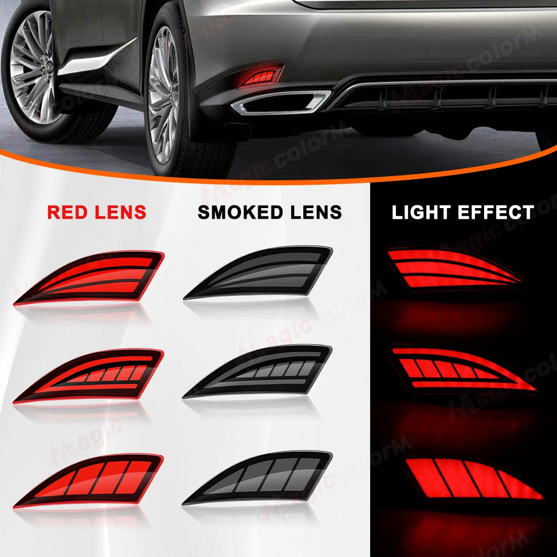 For Lexus RX 2020 2021 2022 Rear Bumper Reflector Lights Rear Driving Dynamic Turn Signal Brake Lamps