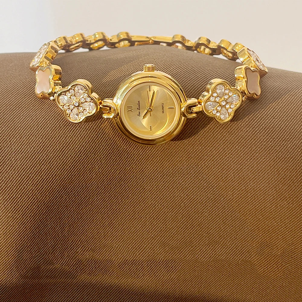 Bee Sister Vintage Watches for Women Temperament Round Dial Quartz Retro Watch Ladies Luxury Bracelet Wristwatch Gift