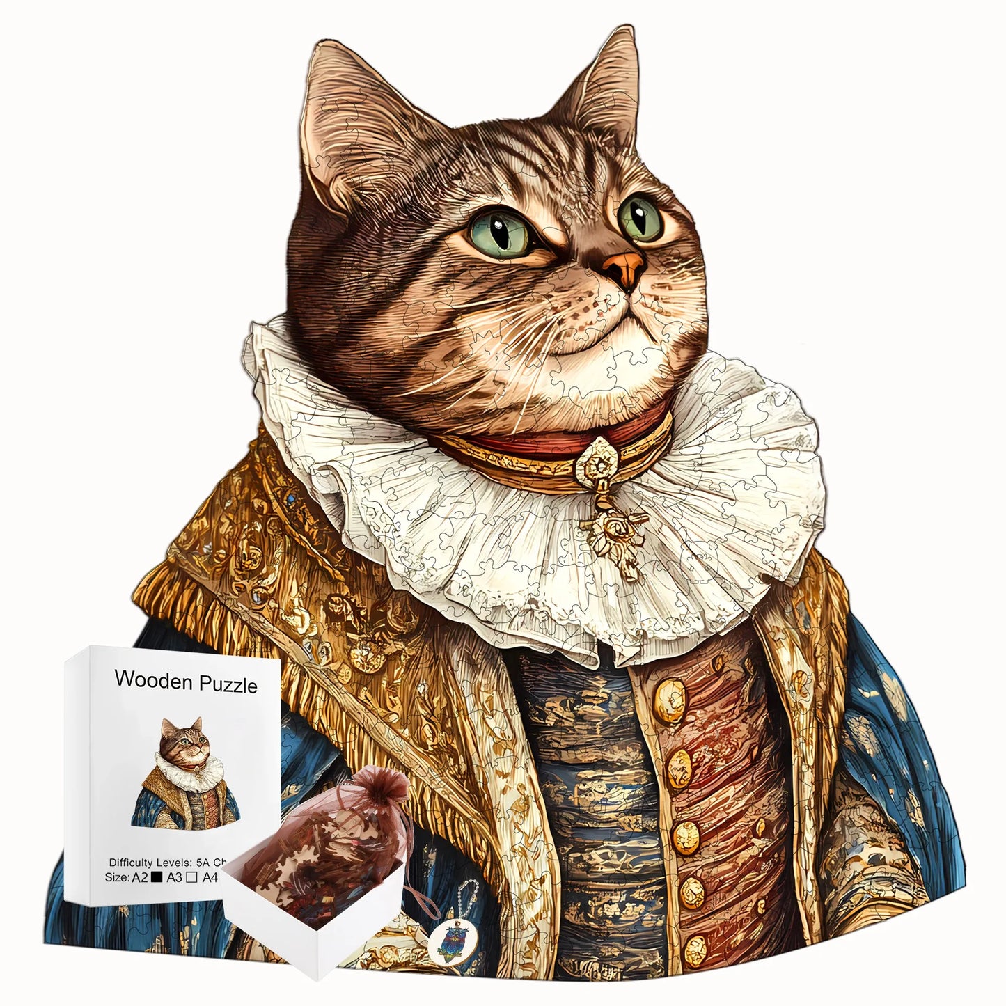 Artistic Cat Portrait Wooden Jigsaw Puzzles Unique Home Decor Christmas and Halloween Gift Toy For Teen And Kid