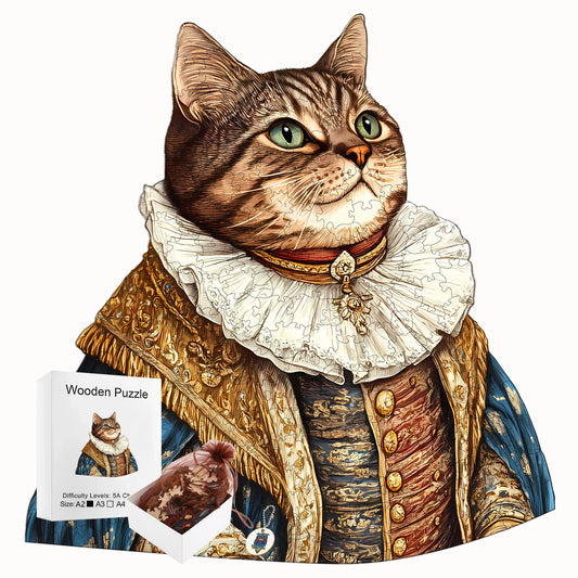 Artistic Cat Portrait Wooden Jigsaw Puzzles Unique Home Decor Christmas and Halloween Gift Toy For Teen And Kid