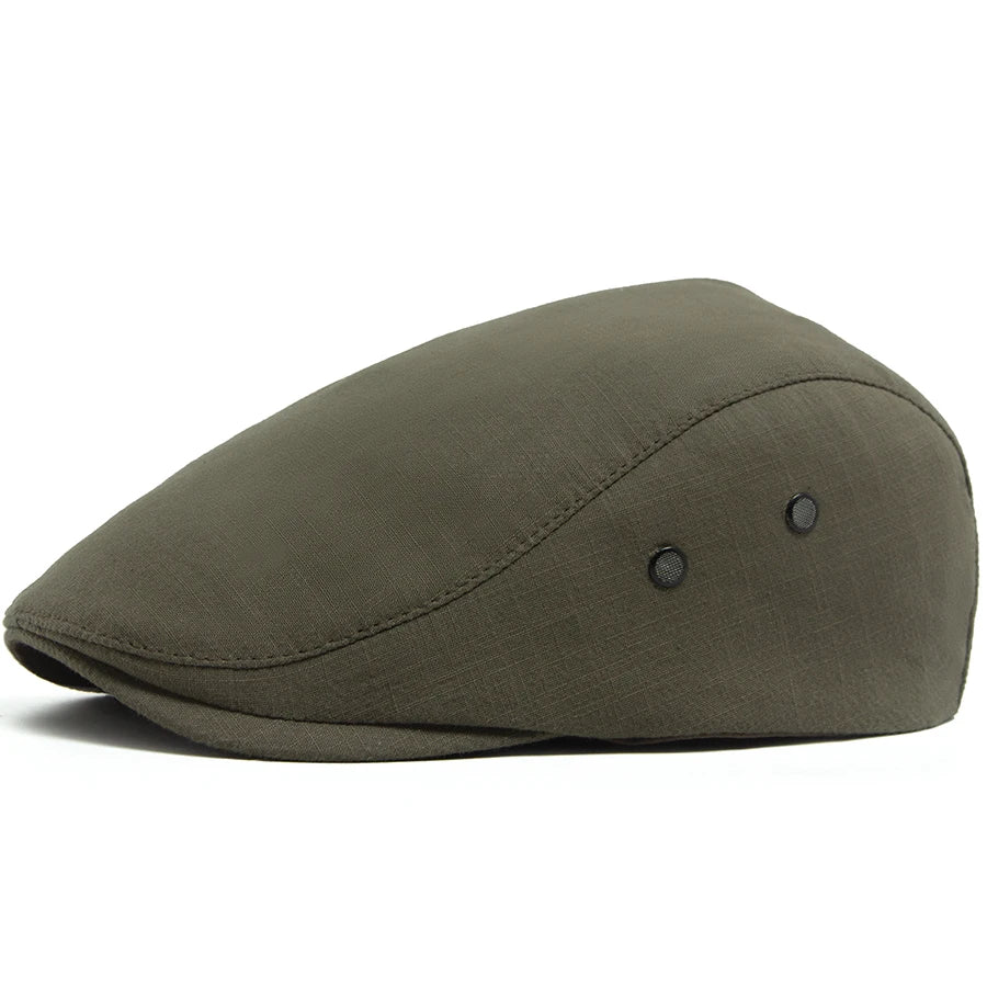 Men Linen Flat Cap Summer Breathable Newsboy Ivy Gatsby Beret Hat Wmoen Casual Vintage Driving Cabbie Hat With Ventilation Holes