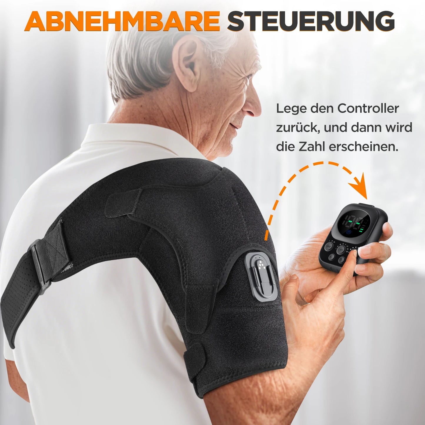 Shoulder Massager Electric Heating Shoulder Brace Belt Adjustable Heating Vibration Detachable Wireless Control Relax Muscles