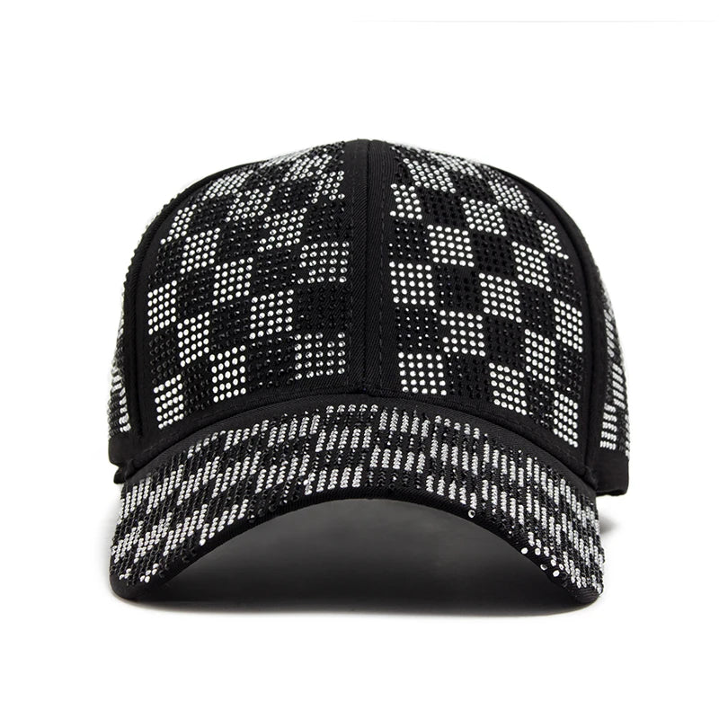 Women's Baseball Cap Fashion Rhinestone Personality Street Hip Hop Caps For Female Summer Outdoors Sun Visor Hat Adjustable