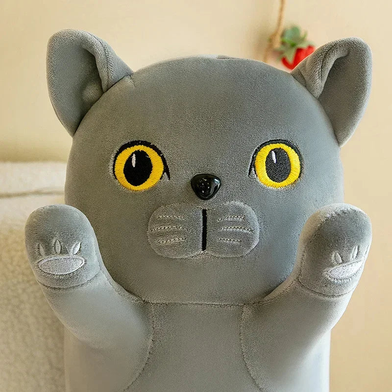 50~110cm Squishy Cat Long Doll Plush Toy Stuffed Cartoon Animal Kitten Baby Sleeping Hug Pillow Comforting Birthday Gift For Kid