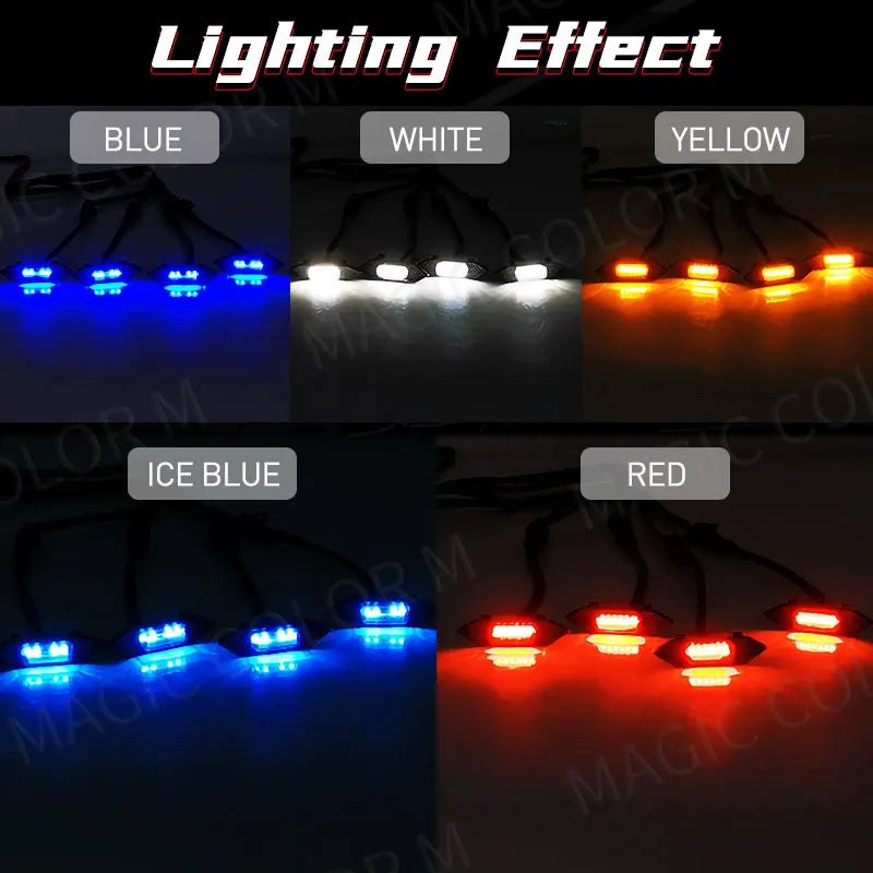 4PCS LED Grille Lights For Toyota RAV4 2019 2020 2021 2022 Front Grid Warning DRL Daytime Running Lamp Daylights Car Accessories