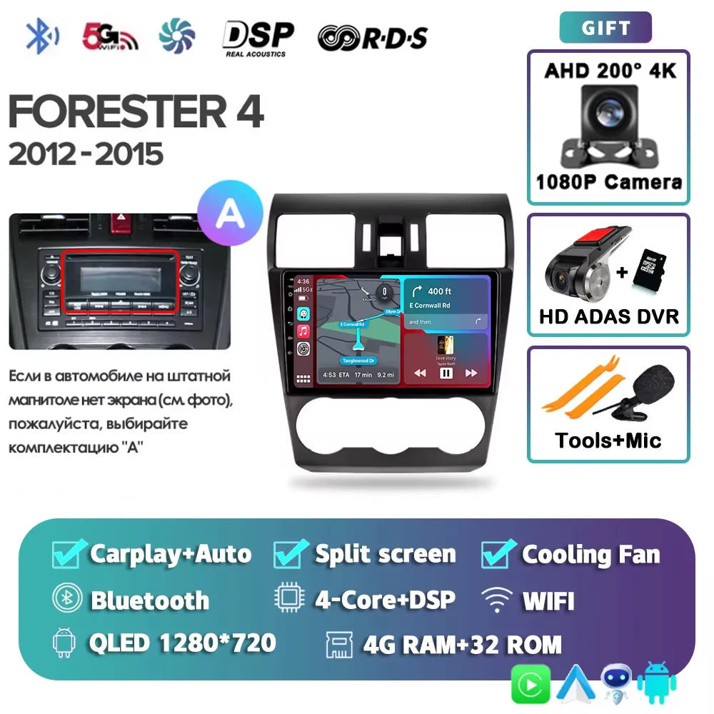 2K For Subaru Forester 4 SJ 2012 - 2015 Car Radio Multimedia Video Player Navigation stereo GPS Android 15 No 2din 2 din dvd