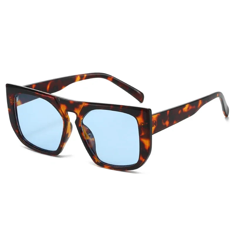 JNPCXI New Fashion Square Sunglasses Women Retro Leopard Green Shades Men Trending Sun Glasses UV400