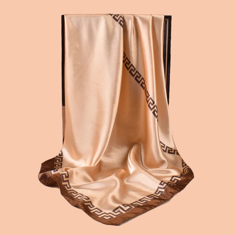 1PC Women's Summer Beach Accessory Fashion Satin Square Scarf 90*90inch Multi-use Headscarf Party Use Versatile Hair Towel