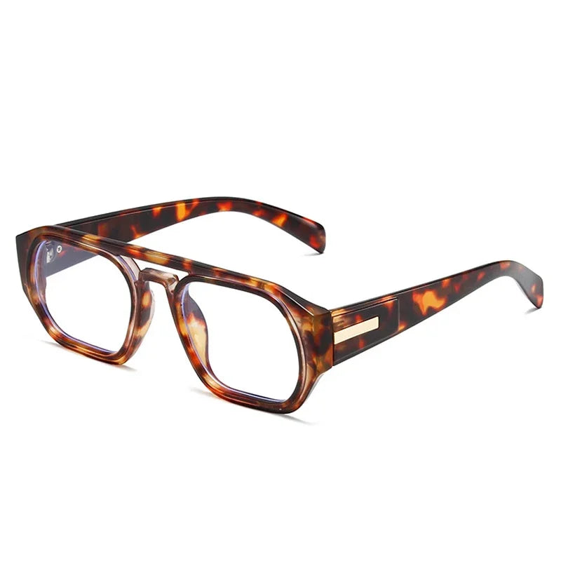 JNPCXI Retro Double Bridges Polygon Square Women Sunglasses Fashion Green Shades UV400 Men Clear Gradient Sun Glasses