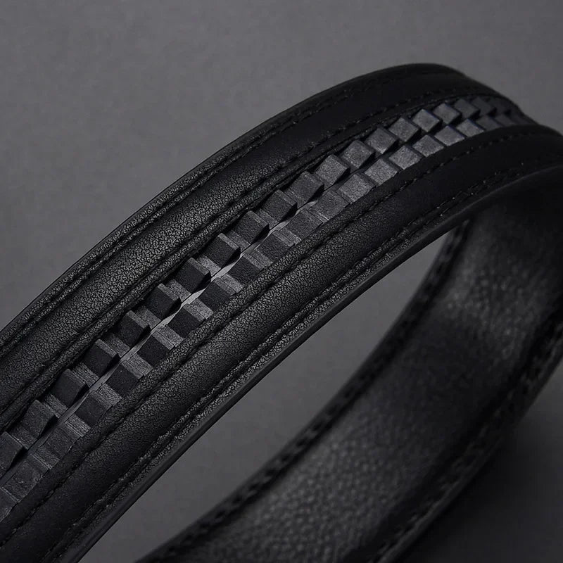 Men's Click Belt Business Luxury Designer Brand Black Leather Belts for Jeans