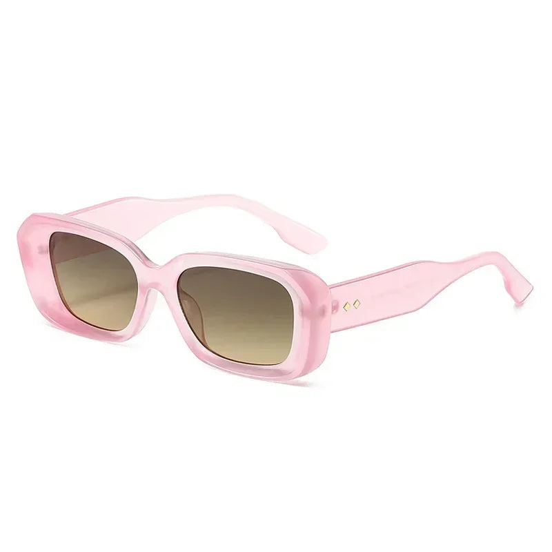 JNPCXI Retro Square Sunglasses Men Fashion Gradient Shades UV400 Women Trending Rivets Sun Glasses
