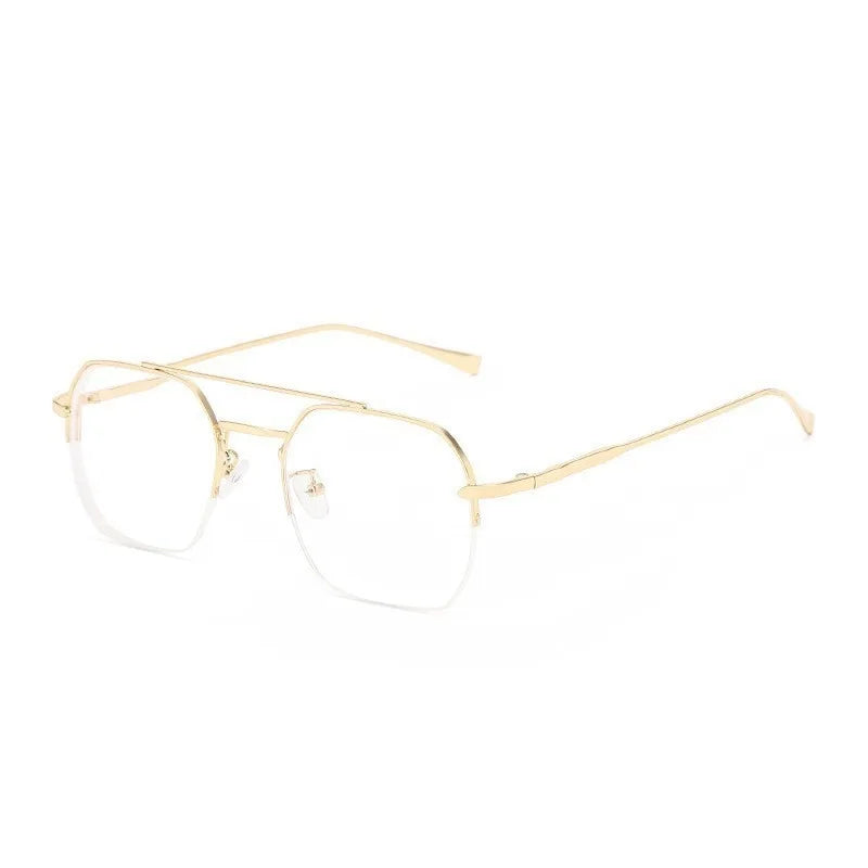 Photochromic Anti Radiation Half Frame Glasses for Women Men Transition Rectangle Eyeglasses Computer Anti Blue Eyewear
