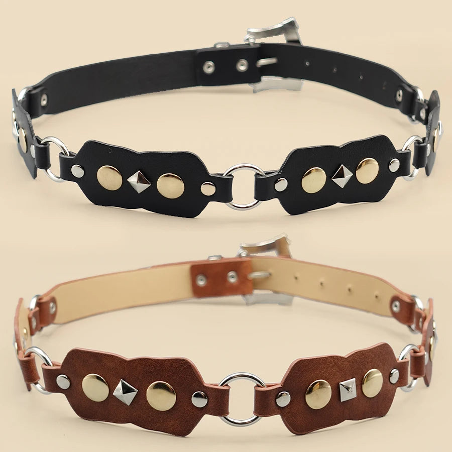 Fashion Rivet Punk Retro Style Women's Belt, Suitable for Women's Dress Belt